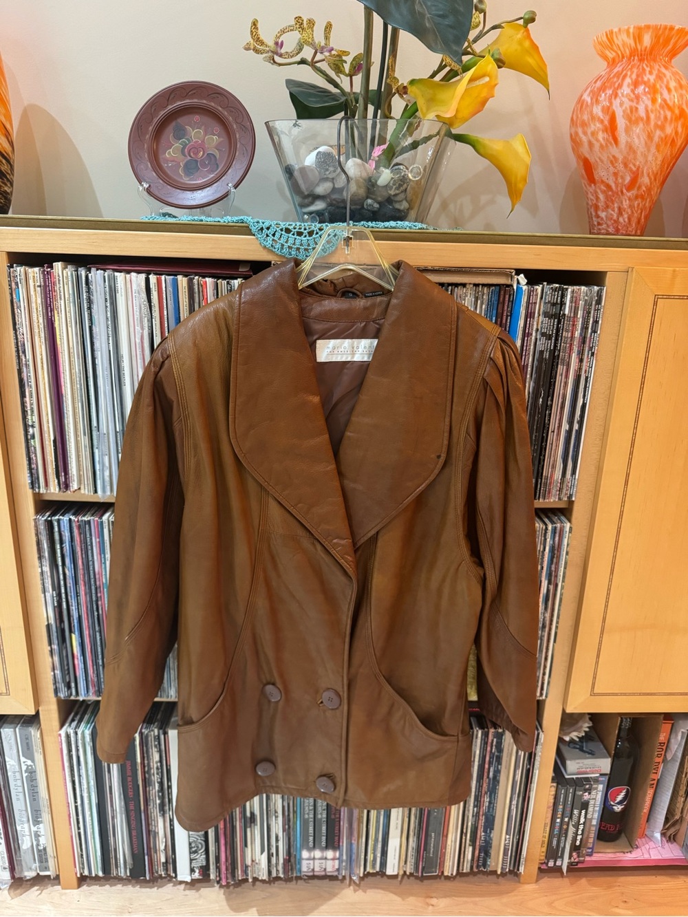 PRICE DROP: VTG.80s/90s NW/OT, MARIO VALENTE lined; COGNAC LAMBSKIN LEATHER JT,S